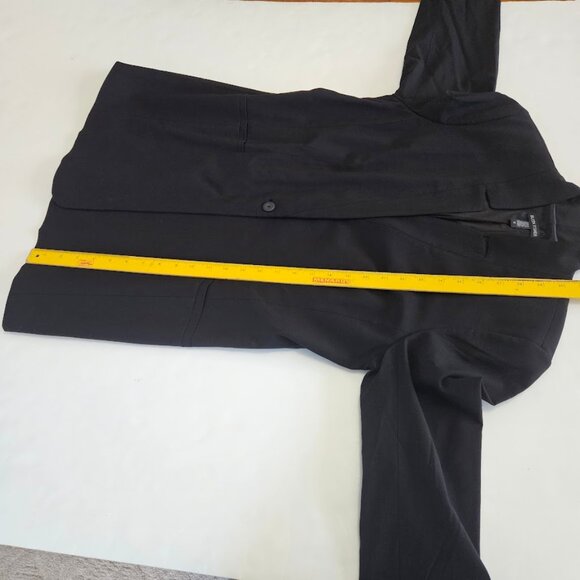 Eileen Fisher Notch Collar Long Blazer Jacket Wool Blend Black 12 - Picture 13 of 13